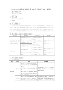智能控制技术专业人才培养方案