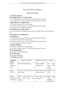 牛津9A-Unit6-TV-programmes-Integrated-skills教案