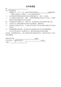 合作承诺函