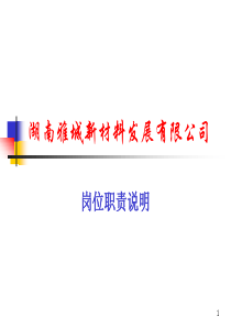 XX电池材料公司岗位职责说明书