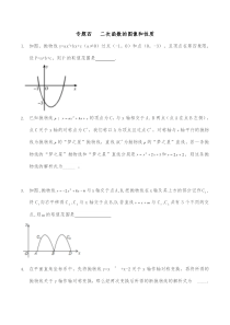 九年级中考专题提高练习-二次函数的图像和性质