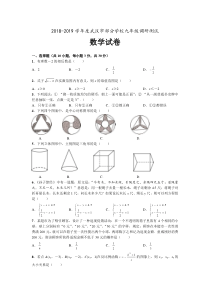 2018-2019学年度武汉市部分学校九年级调研测试数学试卷