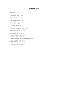 工程量清单格式