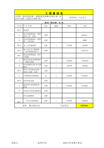 工程量清单格式
