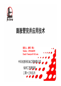 膨胀管钻井完井应用技术(胜利钻井院)会议
