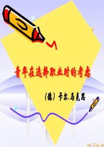 青年在选择职业时的考虑ppt