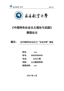 中国特色社会主义理论与实践课程论文
