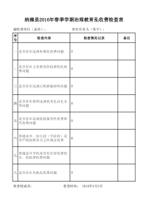 治理教育乱收费检查表