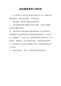医院感染管理小组职责