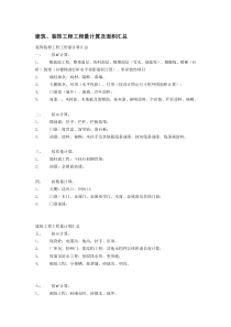 建筑、装饰工程工程量计算及面积汇总