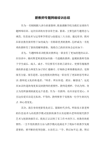 新入职教师专题网络培训总结