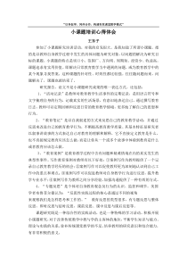 小学语文课题研究小课题培训心得体会