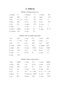 沪教版二年级上英语单词