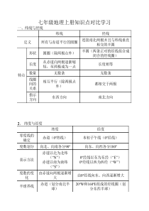 人教版七年级地理上册知识点对比学习