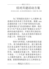 结对共建活动方案