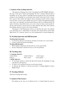 高中英语人教版Unit-1-Friendship-warming-up教学设计