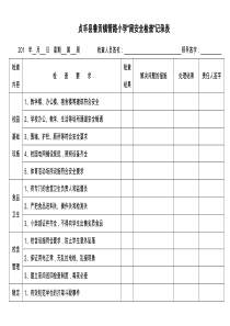 学校安全检查周记录表