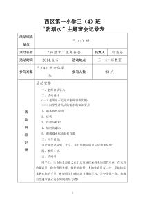防溺水主题班会记录表