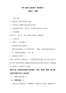 幼儿园优质课教案-你的鼻子我的鼻子