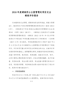 绩效评价报告