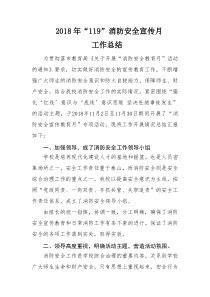 “119”消防宣传月工作总结