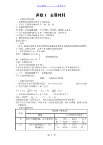 九年级化学下册知识点汇总