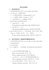 小学英语常用介词及用法