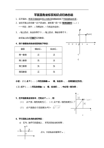 平面直角坐标系知识点归纳总结
