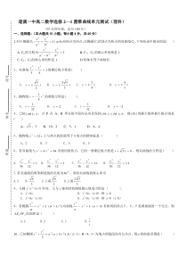 高二数学选修2—1圆锥曲线单元测试(理科)