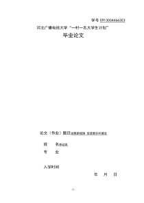 (小城镇建设)论文