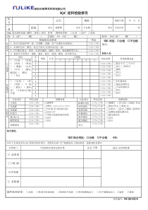 IQC进料检验报告