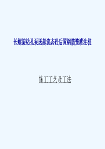 长螺旋钻孔灌注桩施工工艺及工法