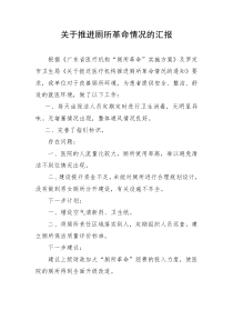 关于推进厕所革命情况的汇报