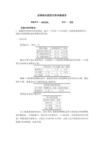 证券组合投资分析实验报告