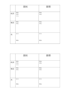 圆柱和圆锥的特点表格