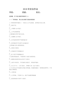 2018学生安全作业
