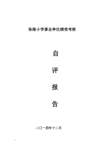 张海小学绩效考核自评报告