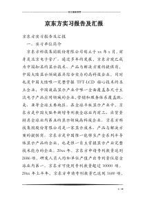 京东方实习报告及汇报