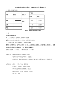 四年级上册第八单元--垂线与平行线知识点