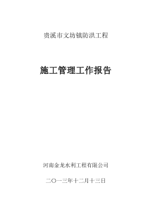 文坊镇防洪工程施工管理工作报告