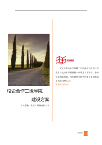 校企合作二级学院建设方案0919-删减版