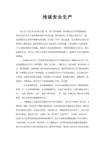 浅谈安全生产