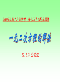 一元二次方程的解法-公式法课件