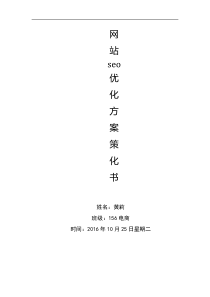 SEO优化方案策划书