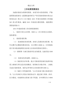 工作经费预算报告