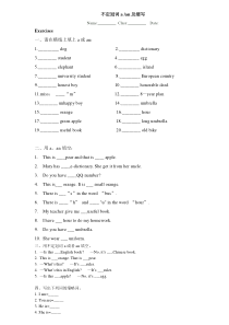 不定冠词a和an的练习题