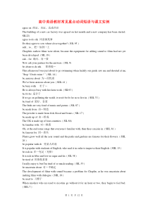 高中英语教材常见重点动词短语与课文实例