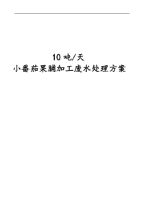 黄瓜园小番茄果脯加工废水处理方案