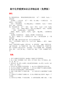 高中化学重要常考知识点详细总结(版)
