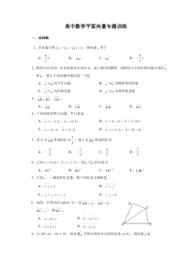 高中数学平面向量专题训练